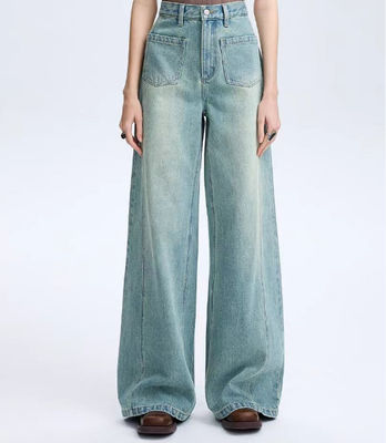 মাঝারি উচ্চ কোমর সঙ্গে loose-fit প্রশস্ত পা নকশা