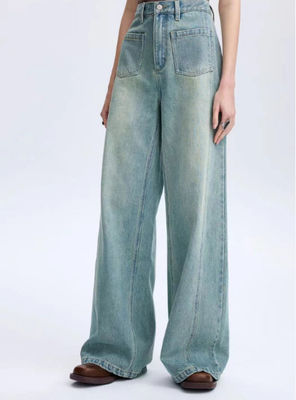 মাঝারি উচ্চ কোমর সঙ্গে loose-fit প্রশস্ত পা নকশা